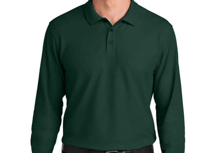 Port Authority Wearever Signature Pique Long Sleeve Polo K200LS Dark Green