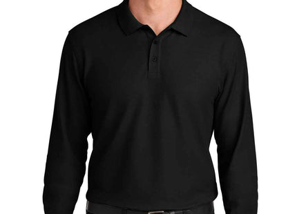 Port Authority Wearever Signature Pique Long Sleeve Polo K200LS Deep Black