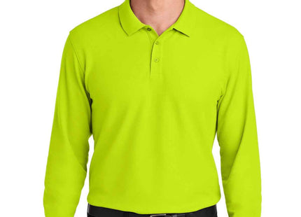 Port Authority Wearever Signature Pique Long Sleeve Polo K200LS Neon Yellow