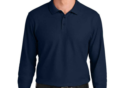Port Authority Wearever Signature Pique Long Sleeve Polo K200LS River Blue Navy