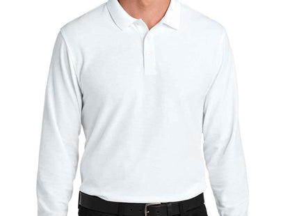 Port Authority Wearever Signature Pique Long Sleeve Polo K200LS White