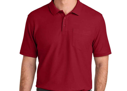 Port Authority Wearever Signature Pique Pocket Polo K200P Rich Red