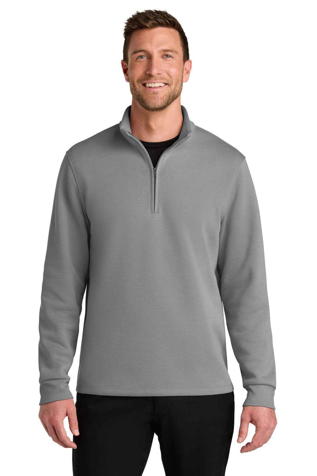 Port Authority Wearever Signature Double Pique 1/4Zip K210 Gusty Grey