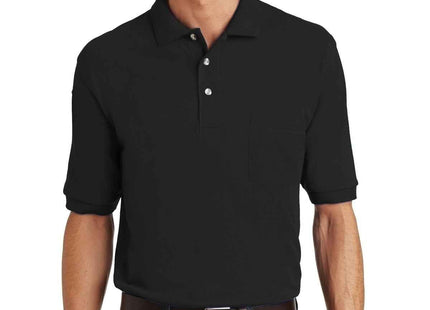 Port Authority Heavyweight Cotton Pique Polo with Pocket K420P Black