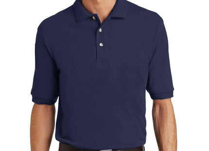 Port Authority Heavyweight Cotton Pique Polo with Pocket K420P Navy