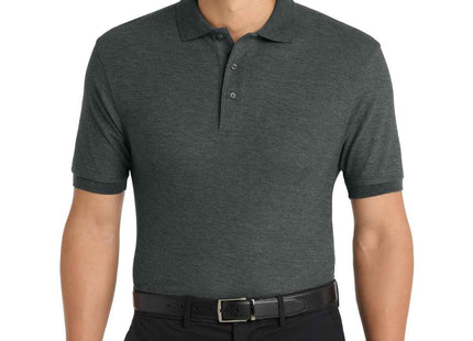 Port Authority Extended Size Silk Touch Polo K500ES Charcoal Heather Grey