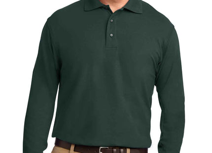 Port Authority Silk Touch Long Sleeve Polo K500LS Dark Green
