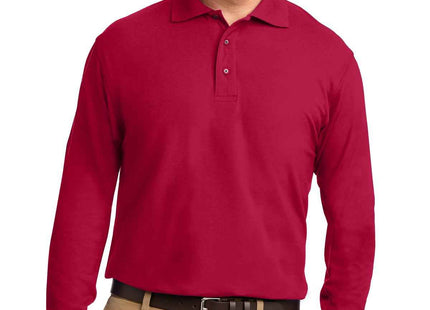 Port Authority Silk Touch Long Sleeve Polo K500LS Red