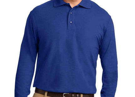 Port Authority Silk Touch Long Sleeve Polo K500LS Royal