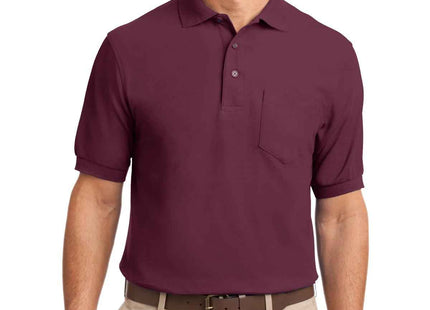 Port Authority Silk Touch Polo with Pocket K500P Burgundy