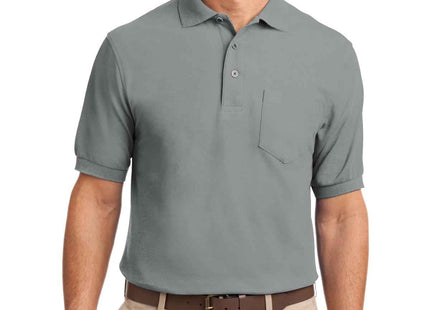 Port Authority Silk Touch Polo with Pocket K500P Cool Grey
