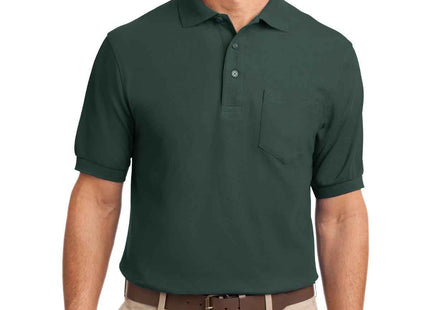 Port Authority Silk Touch Polo with Pocket K500P Dark Green