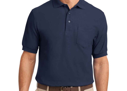 Port Authority Silk Touch Polo with Pocket K500P Navy