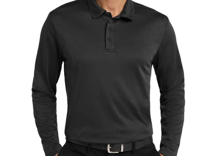 Port Authority Silk Touch Performance Long Sleeve Polo K540LS Black