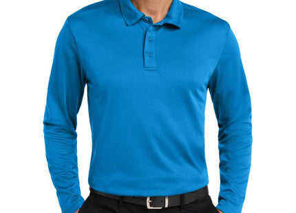 Port Authority Silk Touch Performance Long Sleeve Polo K540LS Brilliant Blue