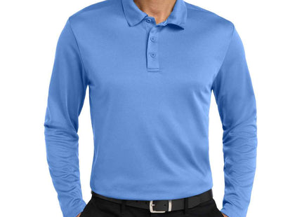 Port Authority Silk Touch Performance Long Sleeve Polo K540LS Carolina Blue