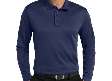 Port Authority Silk Touch Performance Long Sleeve Polo K540LS Navy
