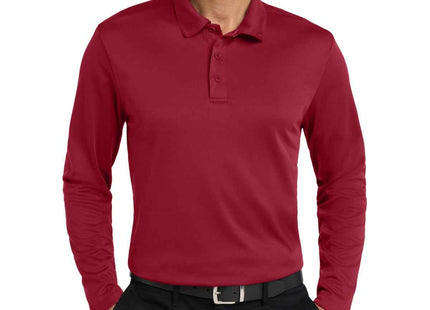 Port Authority Silk Touch Performance Long Sleeve Polo K540LS Red