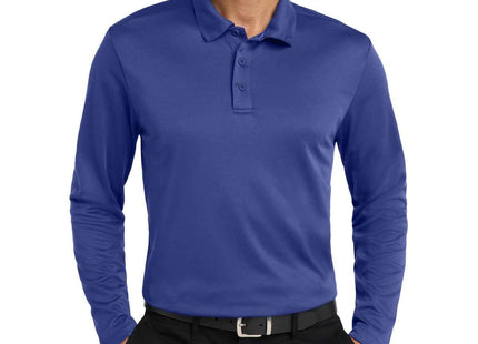Port Authority Silk Touch Performance Long Sleeve Polo K540LS Royal