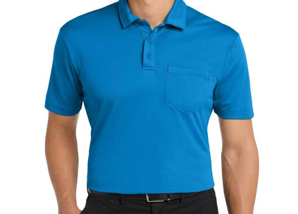 Port Authority Silk Touch Performance Pocket Polo K540P Brilliant Blue