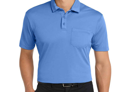 Port Authority Silk Touch Performance Pocket Polo K540P Carolina Blue