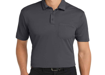 Port Authority Silk Touch Performance Pocket Polo K540P Steel Grey