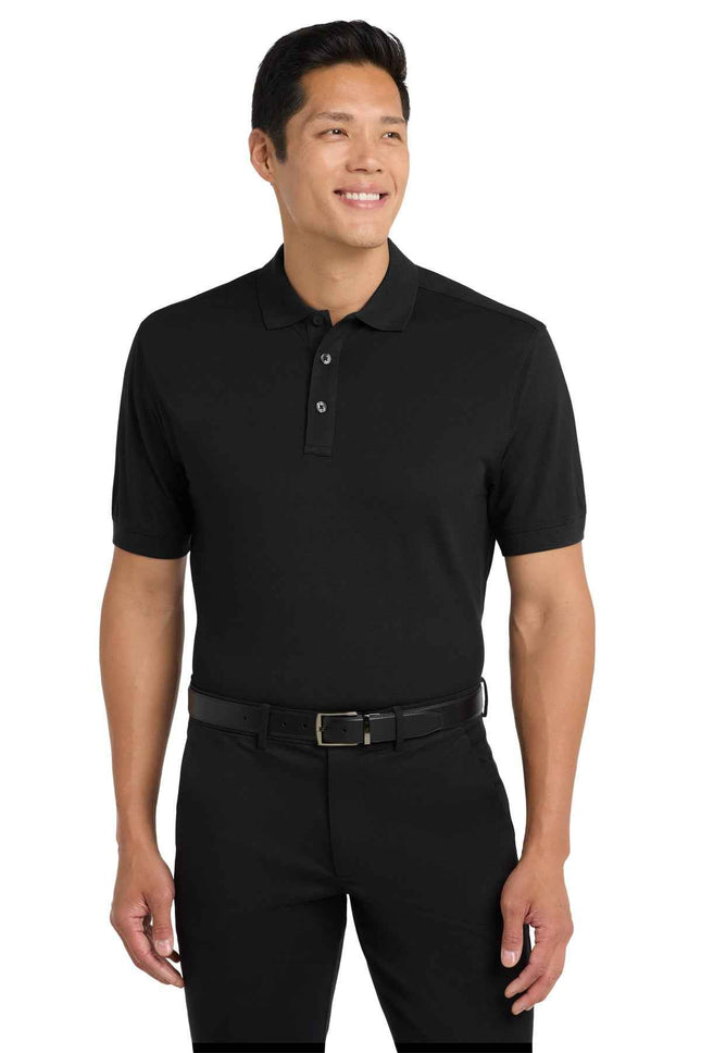 Port Authority Stretch Pique Polo K555 Black