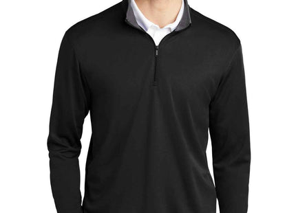 Port Authority Silk Touch Performance 1/4Zip K584 Black Steel Grey