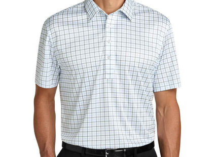 Port Authority Shirt Collar Polo K700 Black Carolina Blue Check
