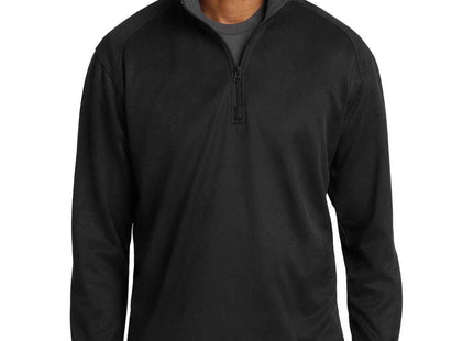 Port Authority Vertical Texture 1/4Zip Pullover K805 Black Iron Grey