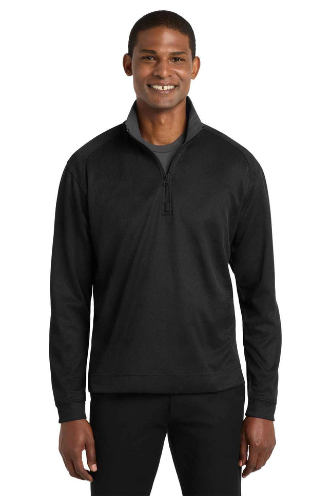 Port Authority Vertical Texture 1/4Zip Pullover K805 Black Iron Grey