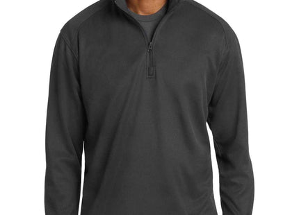 Port Authority Vertical Texture 1/4Zip Pullover K805 Iron Grey Black