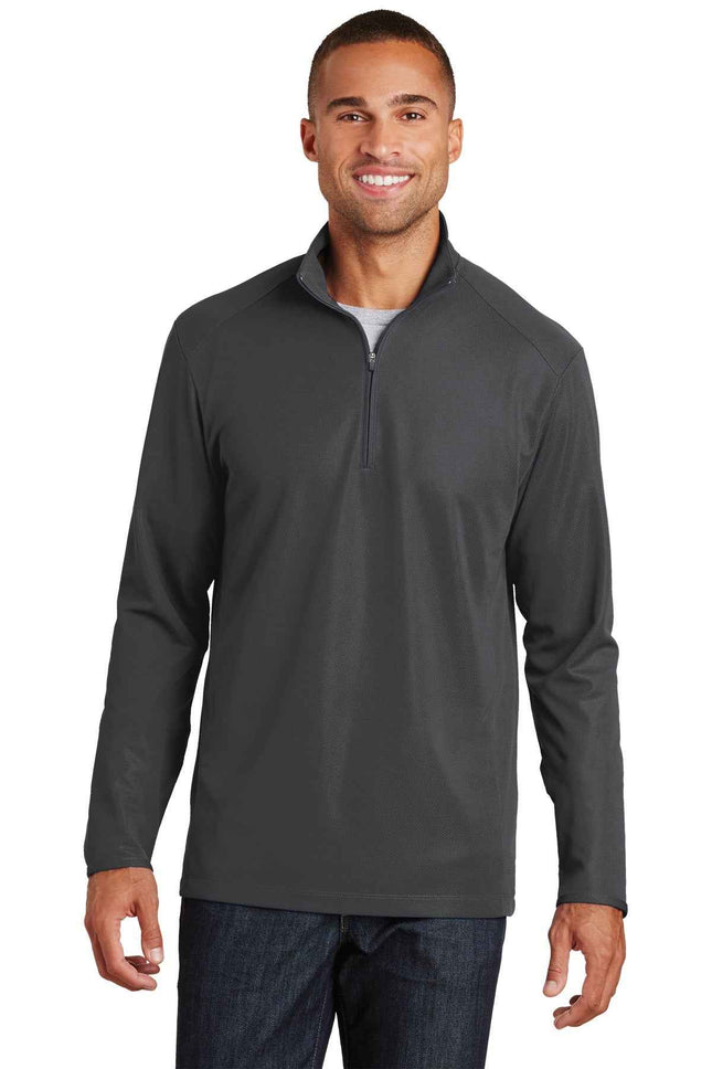 Port Authority Pinpoint Mesh 1/2Zip K806 Battleship Grey