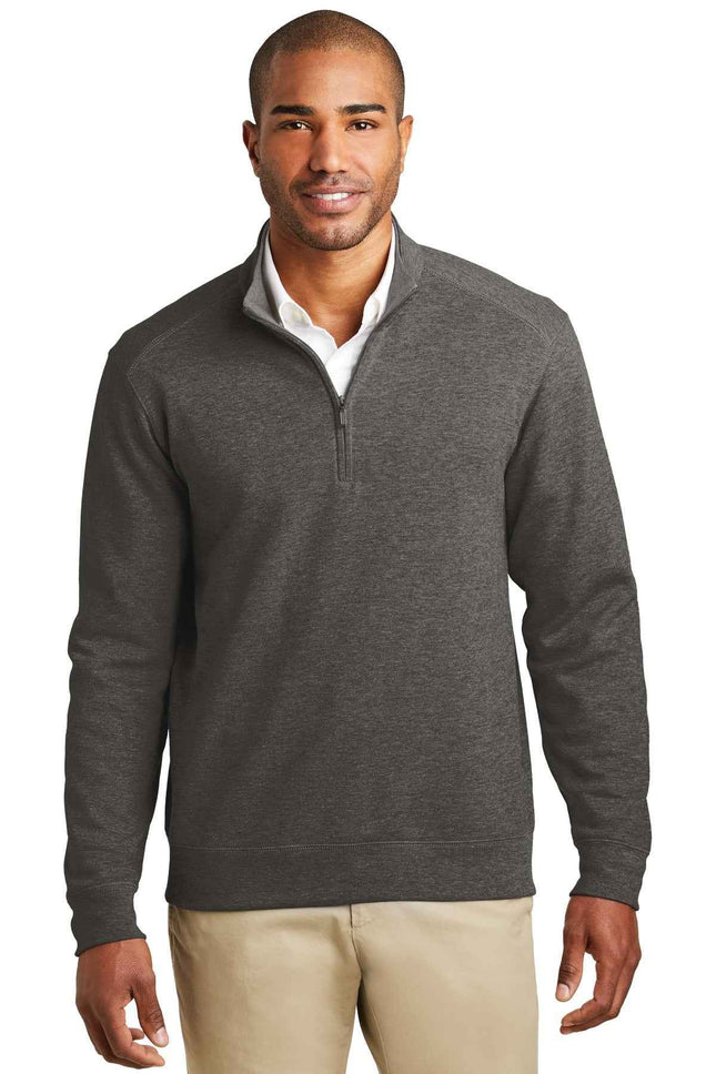 Port Authority Interlock 1/4Zip K807 Charcoal Heather Medium Heather Grey