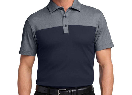 Port Authority Fine Pique Blend Blocked Polo K831 River Blue Navy River Blue Navy Heather