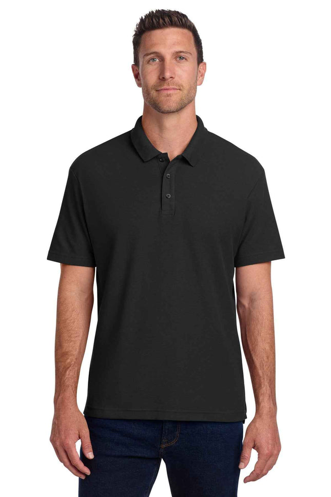 Port Authority CFREE Cotton Blend Pique Polo K867 Black
