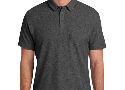 Port Authority CFREE Cotton Blend Pique Pocket Polo K868 Charcoal Heather