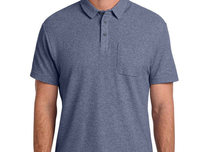Port Authority CFREE Cotton Blend Pique Pocket Polo K868 Navy Heather