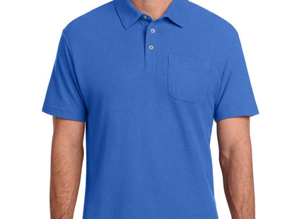 Port Authority CFREE Cotton Blend Pique Pocket Polo K868 True Blue