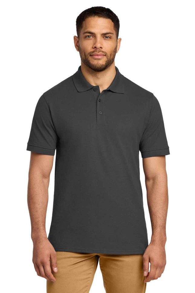 Port & Co Combed Ring Spun Pique Polo KP1500 Charcoal