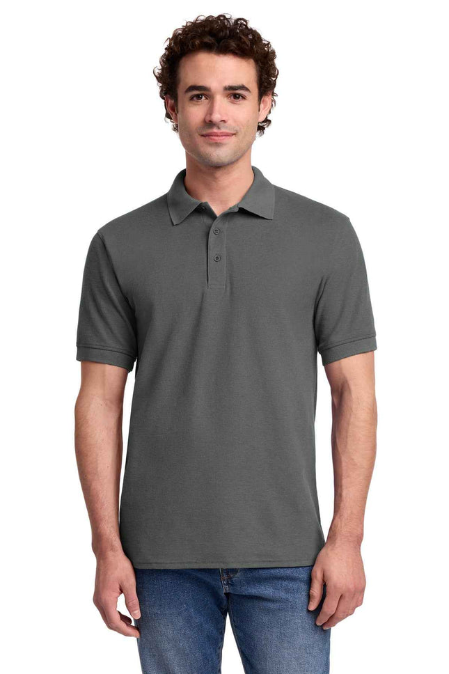 Port & Co Core Blend Pique Polo KP155 Charcoal