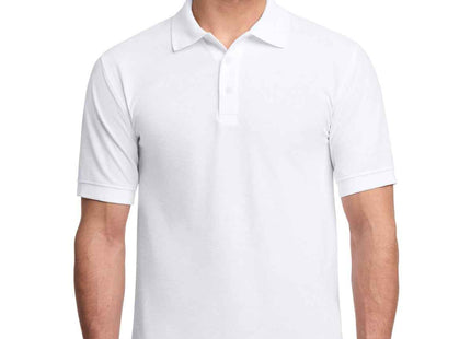 Port & Co Core Blend Pique Polo KP155 White