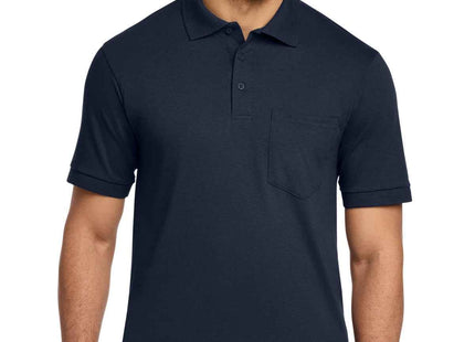 Port & Co Core Blend Jersey Knit Pocket Polo KP55P Deep Navy