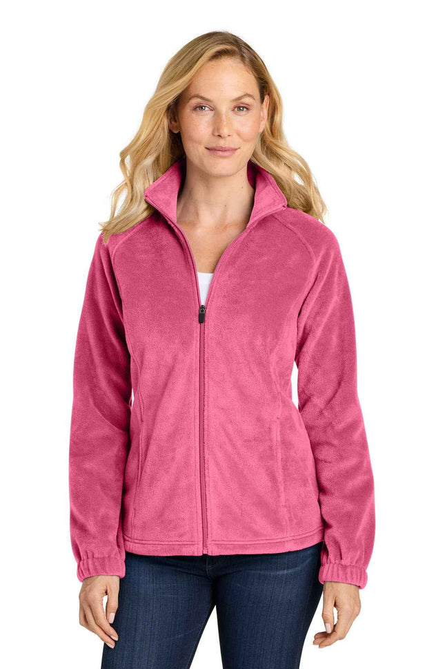 Port Authority Women's Plush Fleece FullZip Jacket L190 Awareness Pink