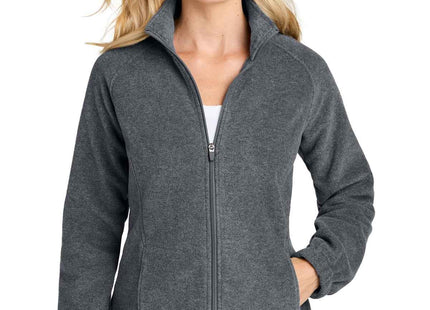 Port Authority Women's Plush Fleece FullZip Jacket L190 Storm Grey Heather