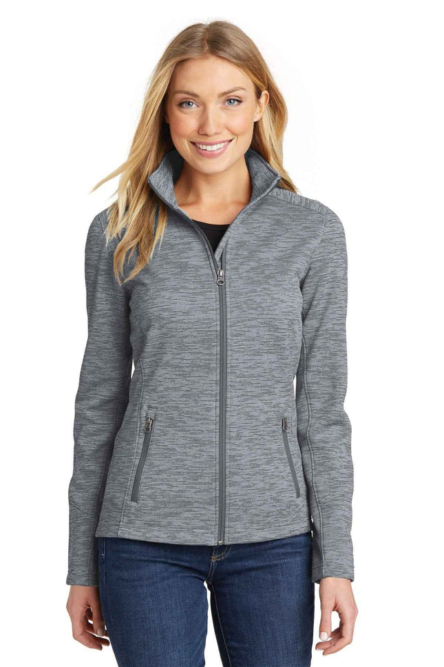 Port Authority Women's Digi Stripe Fleece Jacket L231 Grey