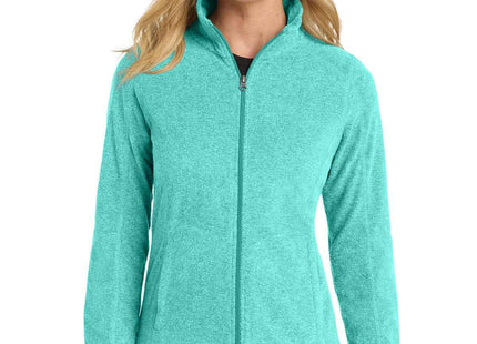 Port Authority Women's Heather Microfleece FullZip Jacket L235 Aqua Green Heather