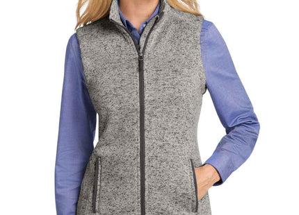 Port Authority Women's Sweater Fleece Vest L236 Grey Heather