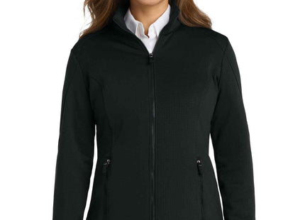 Port Authority Women's Grid Fleece Jacket L239 Deep Black