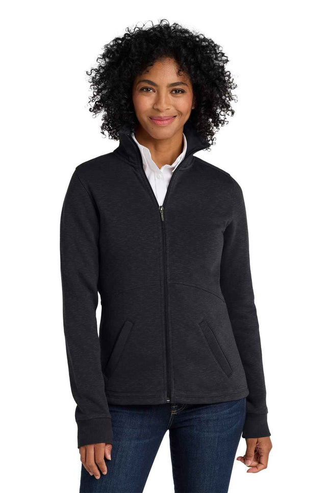 Port Authority Women's Slub Fleece FullZip Jacket L293 Black